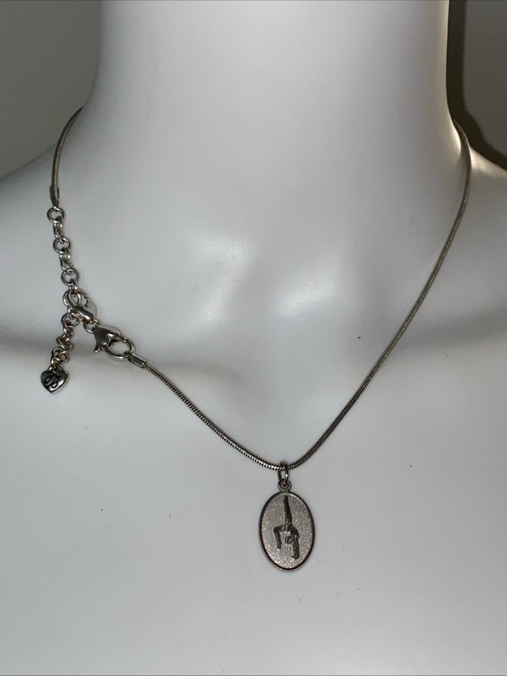 Brighton Necklace Sterling Silver Gymnast Oval Charm by Rembrandt